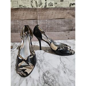 Bakers Snake Leather Strappy Stiletto Heels 6.5